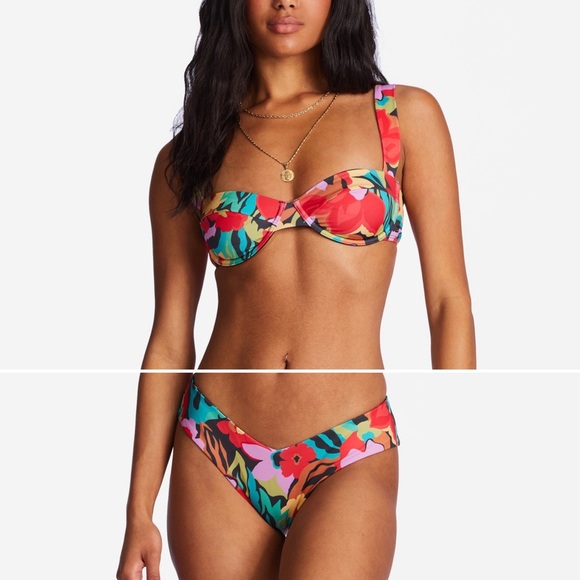 Billabong π΄ Floral Underwire Bikini Top | Reversible Fiji Bottoms - Picture 5 of 16